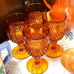 Vintage Amber Goblets